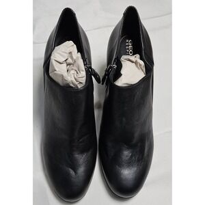 GEOX D Annya A Respira Black Leather Booties Shooties Block‎ Heel Womens 10 NEW
